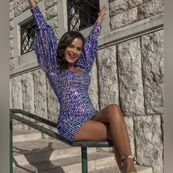 Zara Limited Edition 2019 Multicolored Sequin Mini Dress Size XS - NWT - Picture 4 of 16